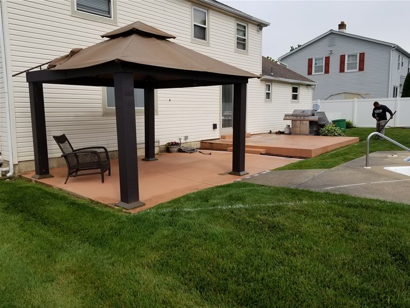 Backyard patio with gazebo South Jersey