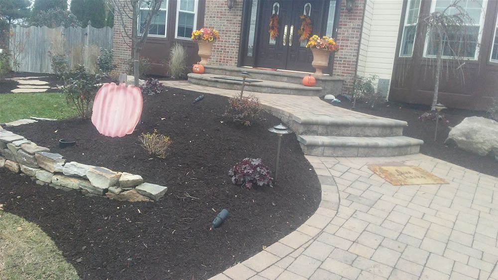 Paver steps and landscape beds South Jersey