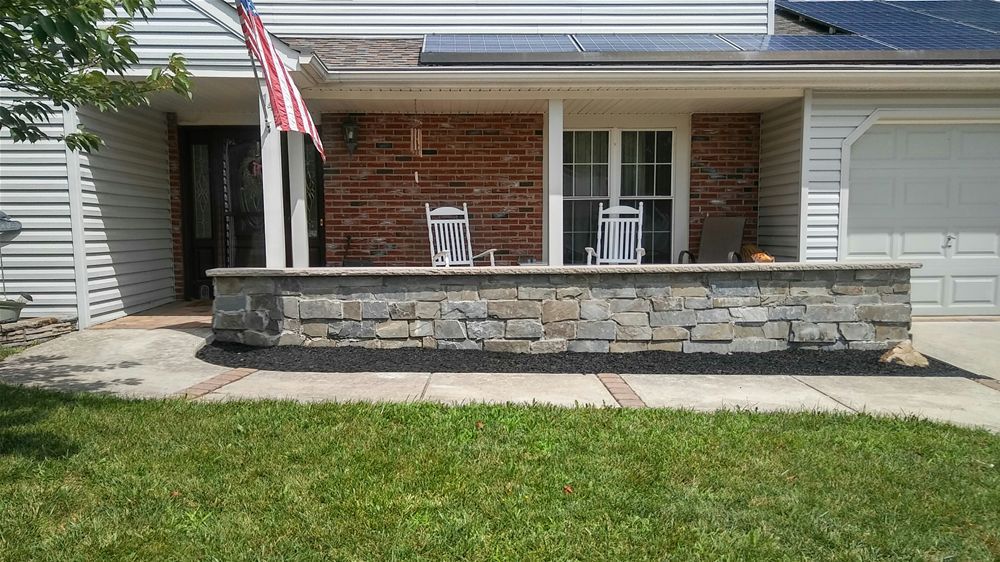 Natural stone porch wall South Jersey